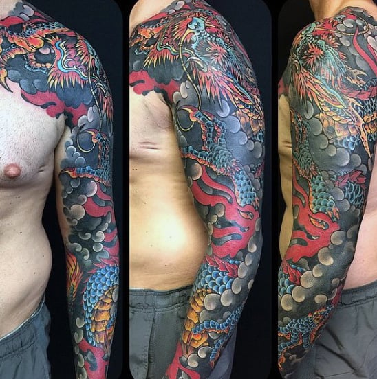 Brilliant Dragon Tattoo Guys Full Sleeves