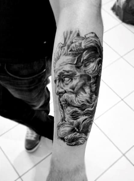 My first tattoo  Zeus Gonna be sticking with the Greek Mythology theme  for the full sleeve open to any ideas  rTattooDesigns