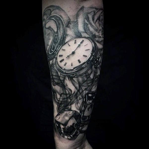 Brilliant Pocket Watch Tattoo For Men Forearms