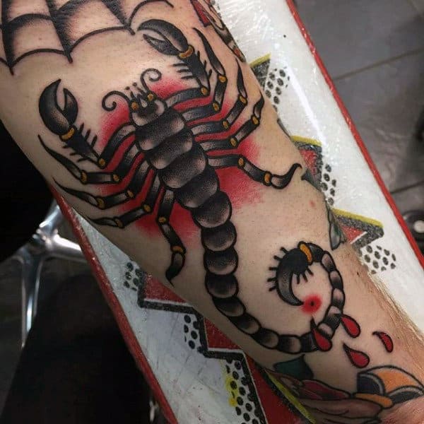 6. American traditional scorpion tattoos.
