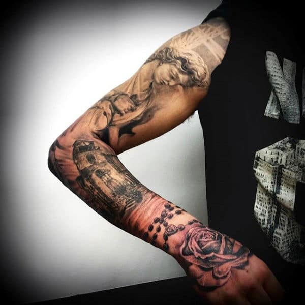Brilliant Religious Tattoo Male Sleeves