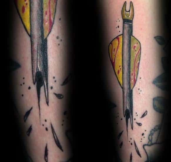 Broken Arrow Bowhunting Tattoo For Men