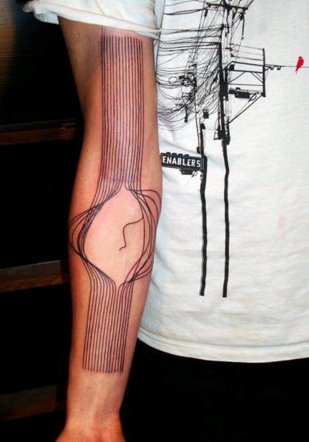 Broken Lines Mens Abstract Arm Tattoos