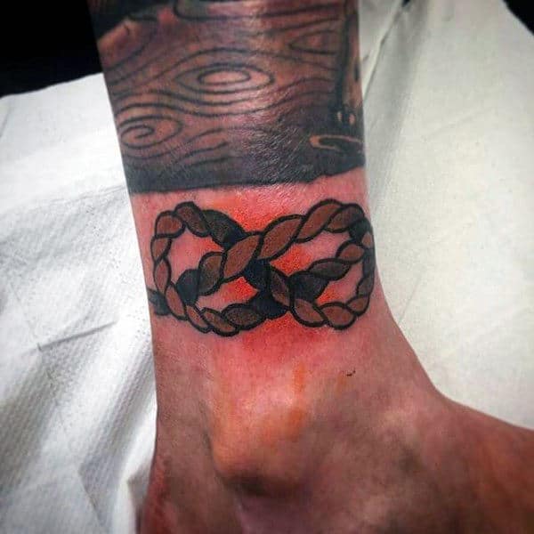 Brown Orange Rope Tattoo Male Forearms