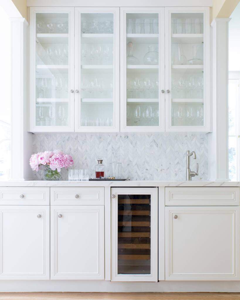 built-in butler pantry glass cabinet 