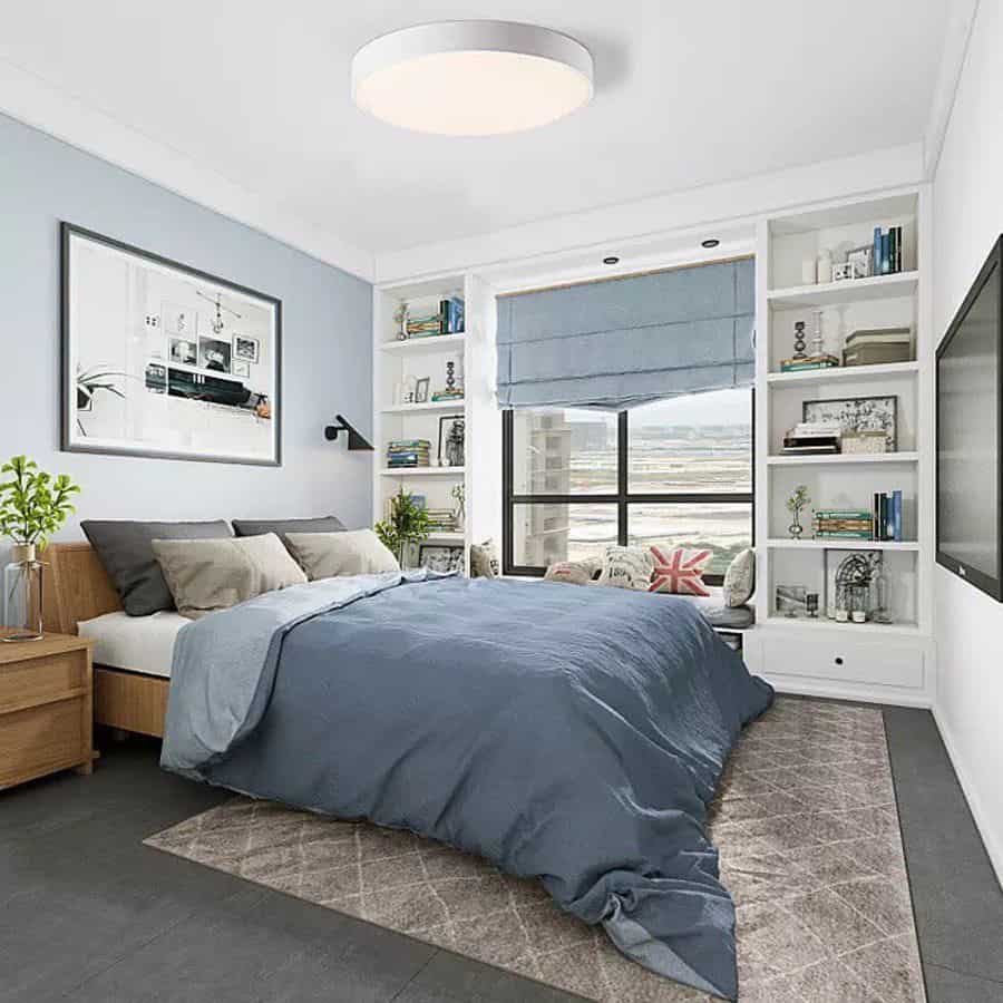 large bedroom built in storage options 