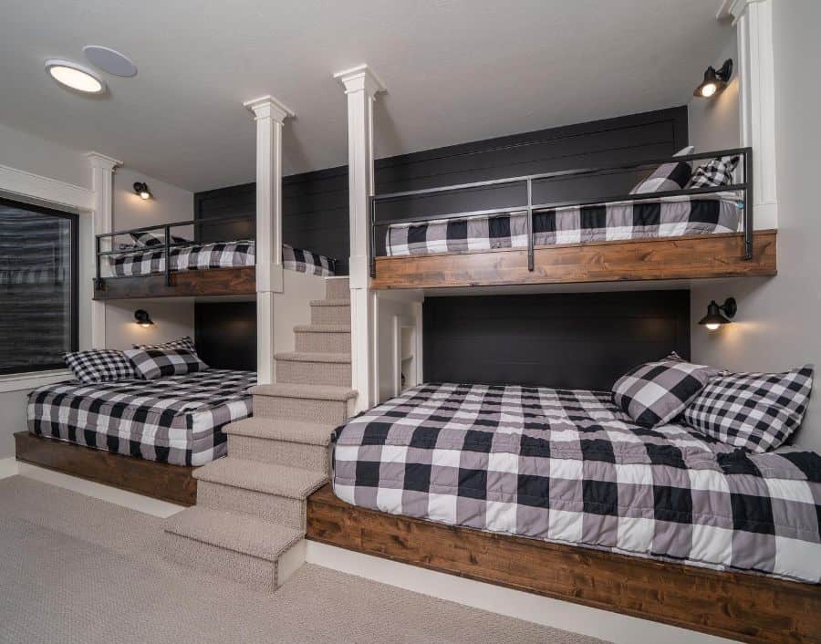 Basement Bedroom Bold Pattern Ideas