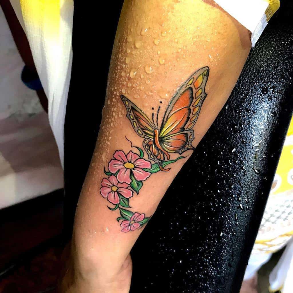 butterfly forearm tattoos for women arvtattoo