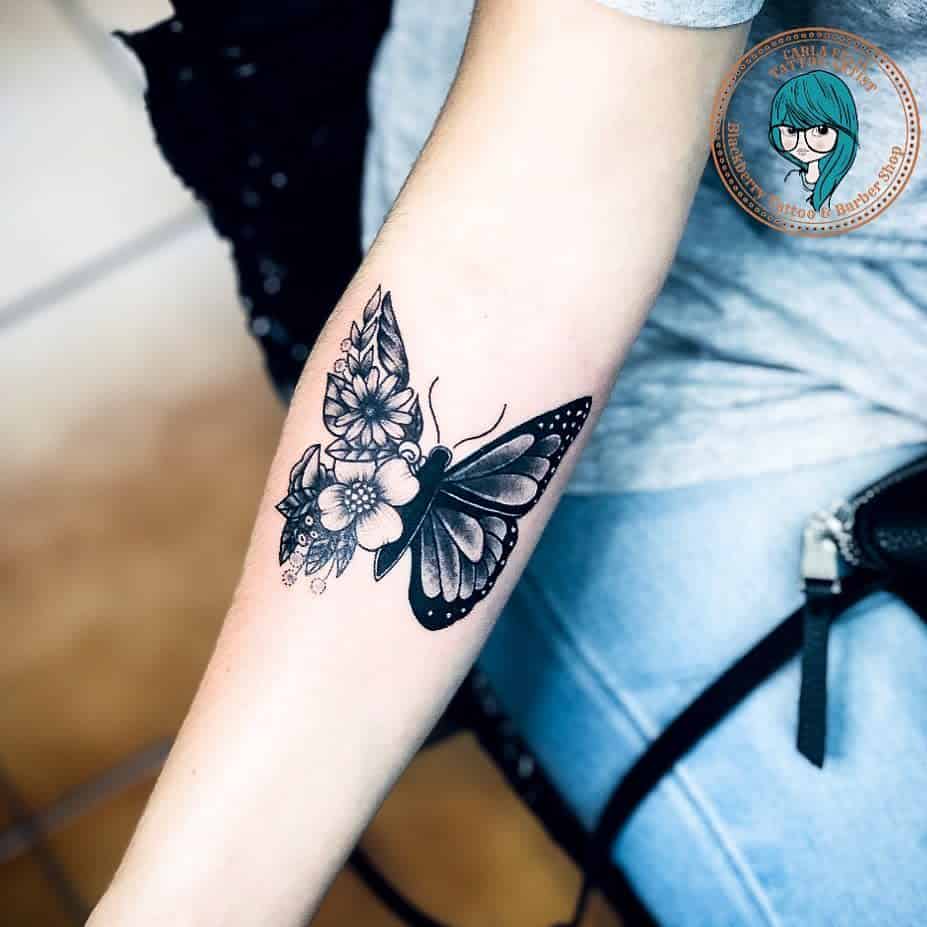 butterfly forearm tattoos for women carlafelix_tattoos