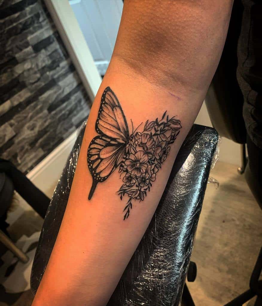 butterfly forearm tattoos for women karmablacktattoo