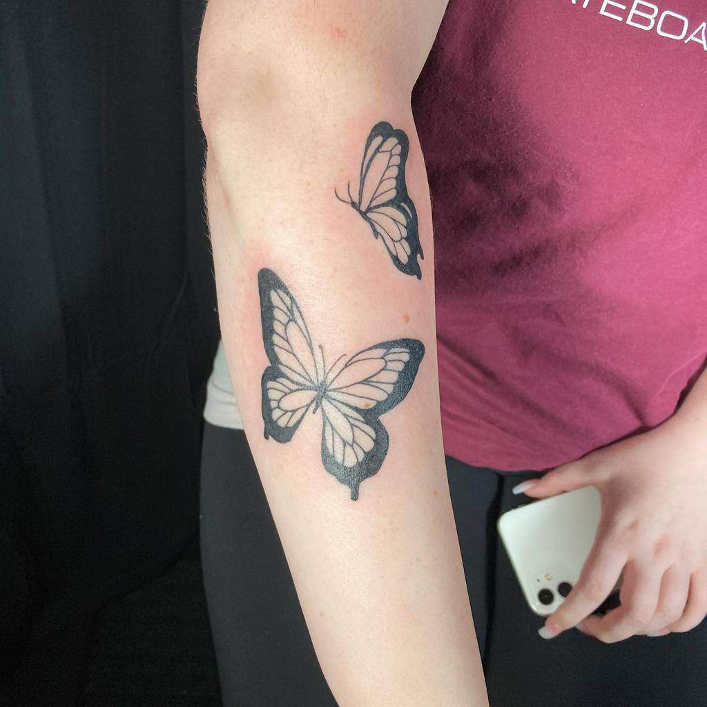 butterfly forearm tattoos for women suzentattoozen