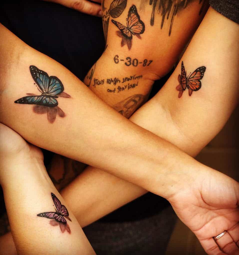 Top 89 Best Sister Tattoo Ideas 2021 Inspiration Guide   Butterfly Sister Tattoo Missamarys 1435x1536 