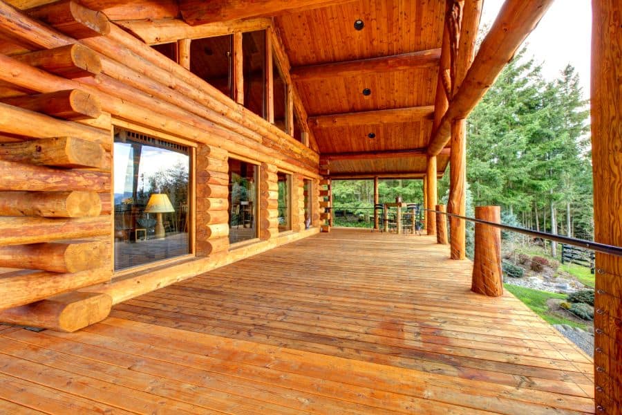 wood deck with porch railing 