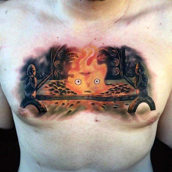 30 Calcifer Tattoo Designs For Men  Howls Moving Castle Ideas