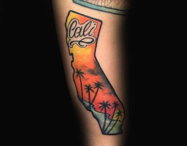 Cali Guys California Palm Tree Beach Tattoo Inspiration