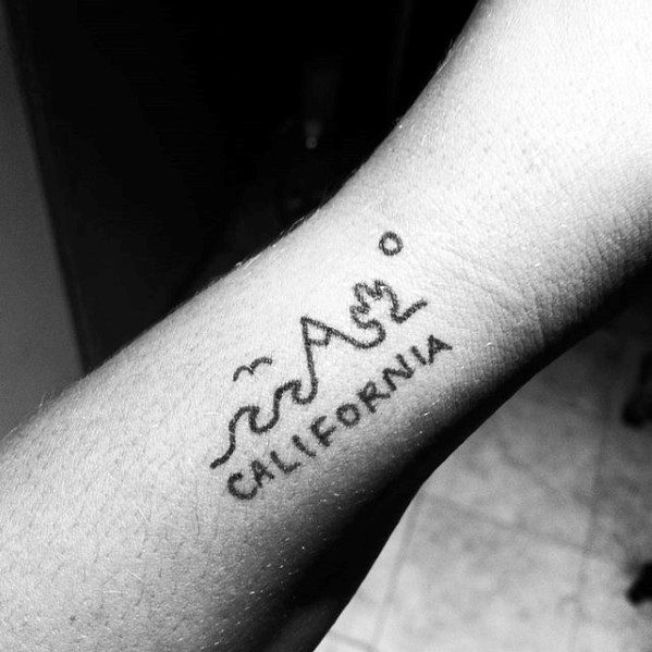 California Nature Small Minimalist Forearm Tattoos For Guys