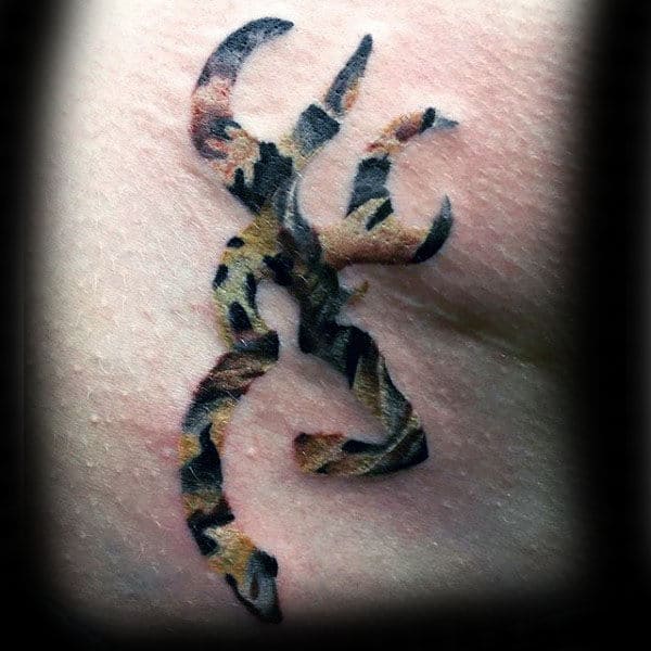 Camouflage Browning Mens Tattoo