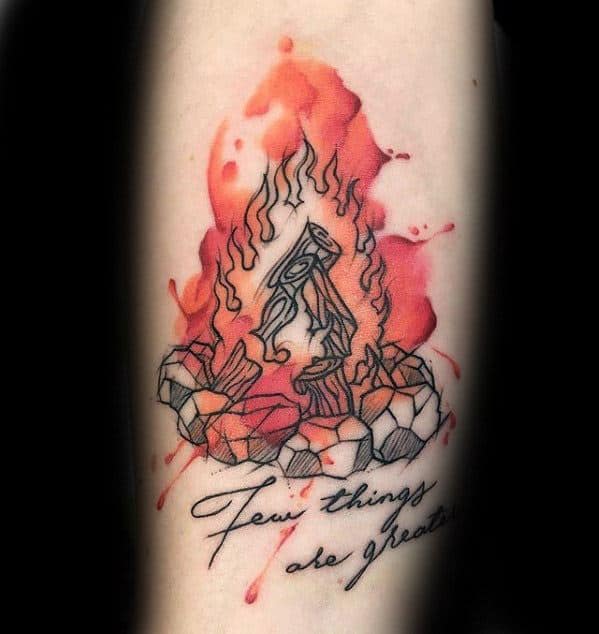 Black campfire tattoo  Tattoogridnet