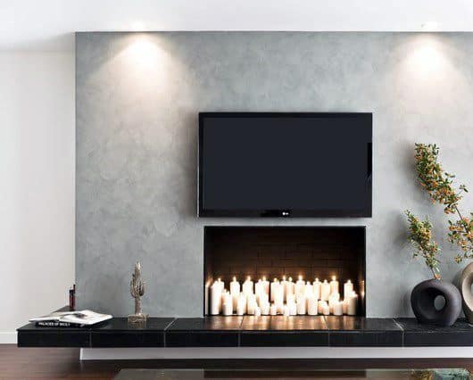 modern fireplace without a mantle