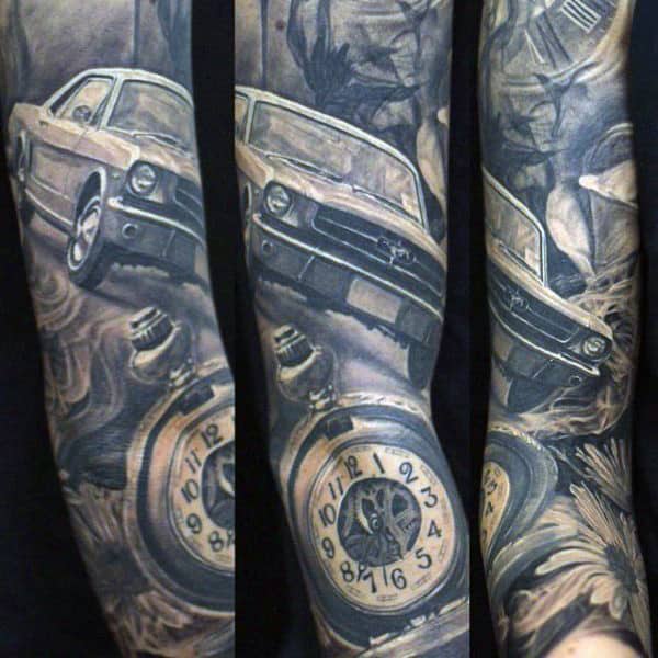 Car Men's Tattoo Designs Sleeve