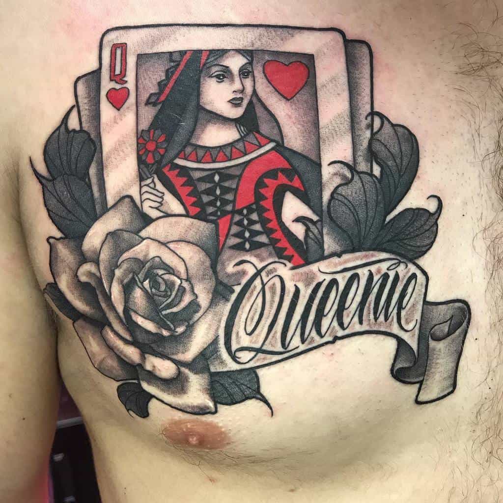 Queen Of Hearts Tattoo Drawing