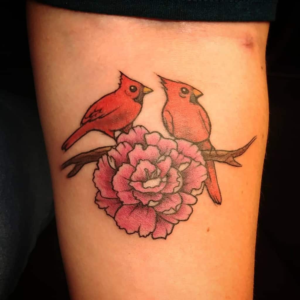 cardinal-nature-carnation-tattoo-rawtattoos24