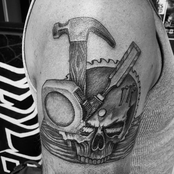 Framing hammer and pipe wrench by Jesse at Tribal Rites in Longmont CO  r tattoos