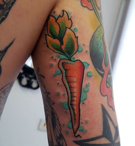Carrot Themed Tattoo Ideas For Men