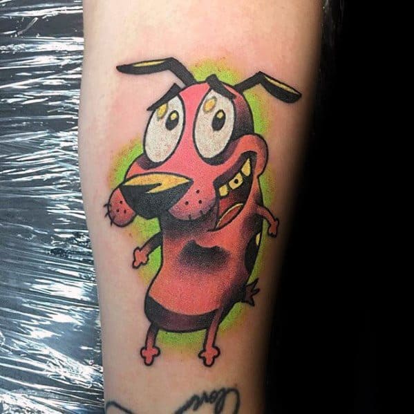 Cartoon Courage The Cowardly Dog Mens Tattoo Designs