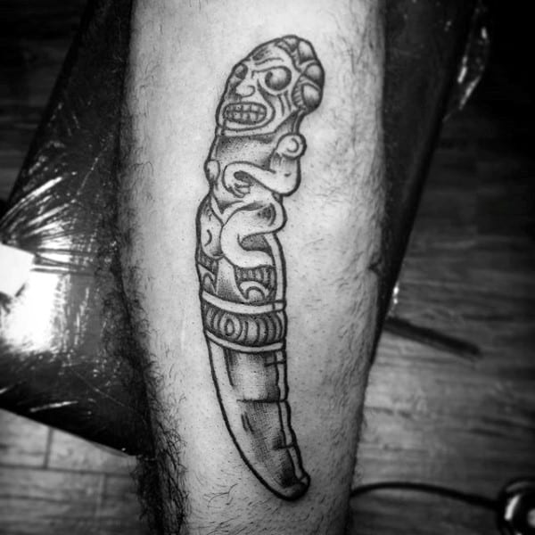 Carved Bone Taino Mens Shaman Tattoo Ideas