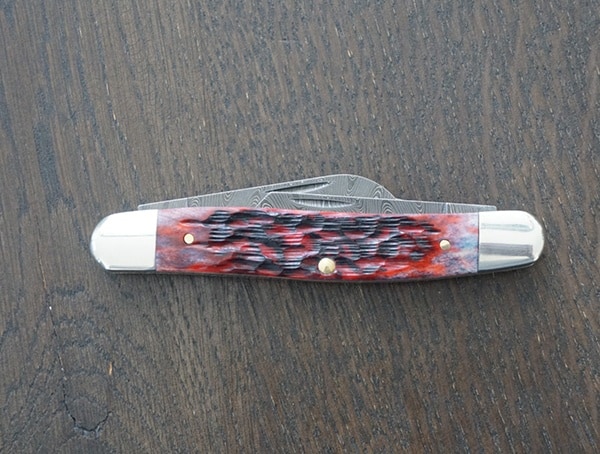 Case Crimson Bone Handle Peach Seed Jig Stockman Knife