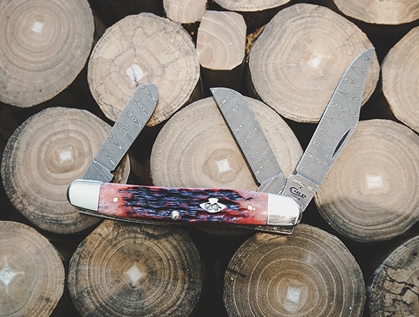 Case Knives Folding Crimson Bone Peach Seed Jig Stockman Knife Field Test