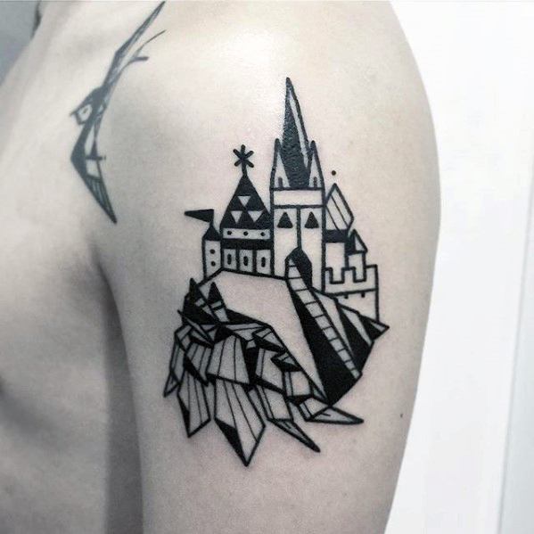 Castle Simple Arm Mens Tattoos