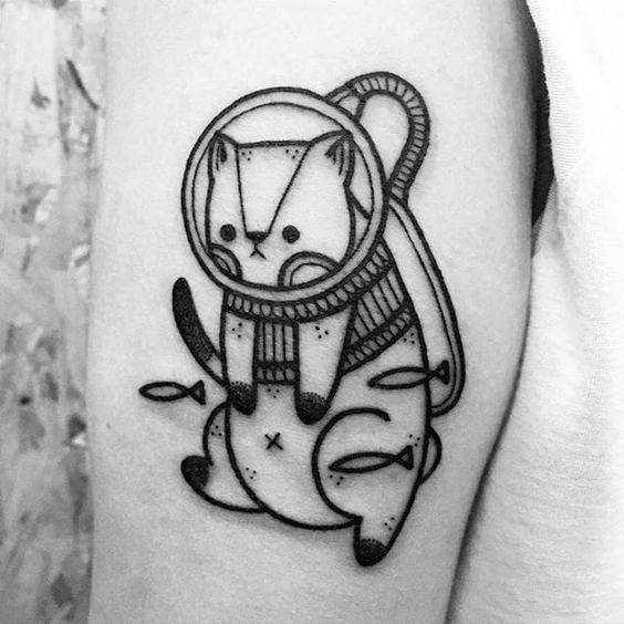 Lovely catstronaut tattoo  Tattoogridnet