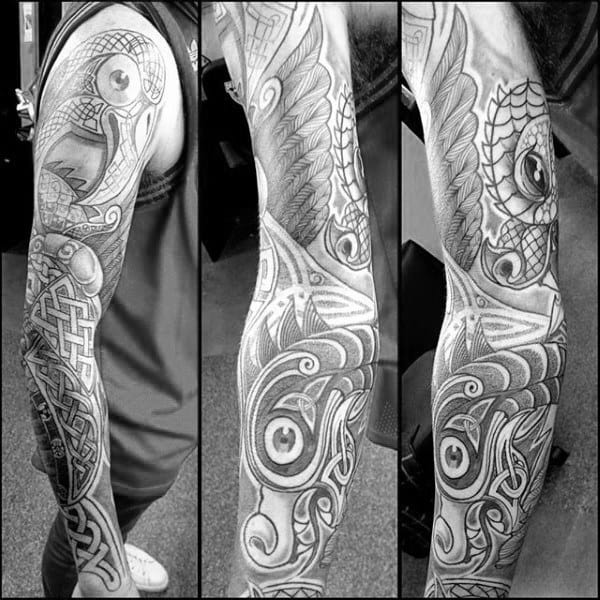 Celtic Guys Ornate Full Sleeve Tattoo Ideas