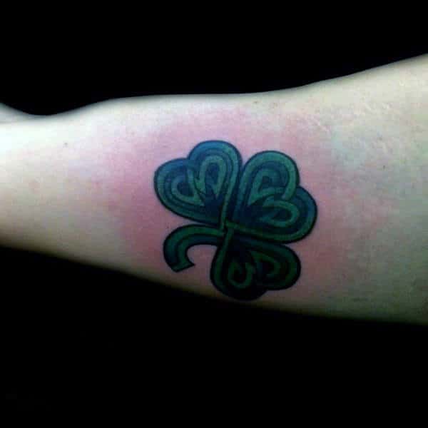 Celtic Small Shamrock Tattoo For Guys On Arm