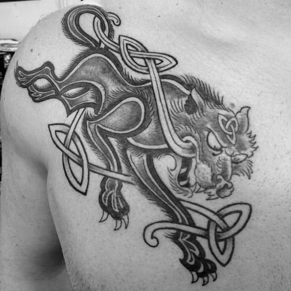 Celtic Wolf Tattoo Design Ideas For Males