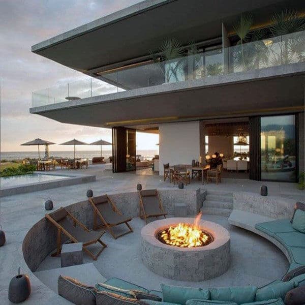 70 Outdoor Fireplace Designs For Men, Expensive Fire Pits