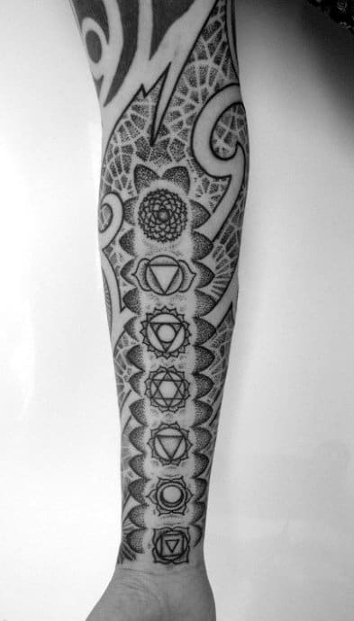 Chakras Sleeve Mens Tattoo Ideas