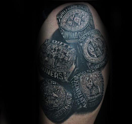 Championship Football Rings Mens Arm Tattoos