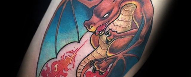 60 Charizard Tattoo Designs For Men – Pokemon Ink Ideas