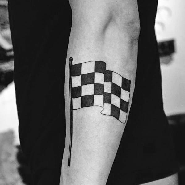 Checkered Flag Tattoo Design Ideas For Men