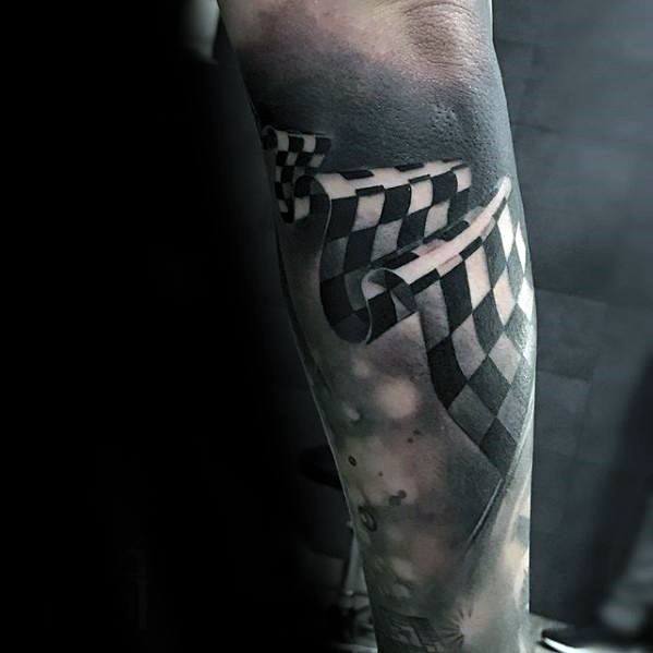 Checkered Flag Tattoo Ideas For Men