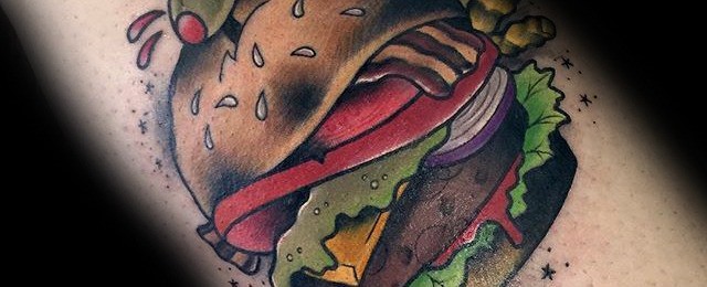 40 Cheeseburger Tattoo Designs for Men