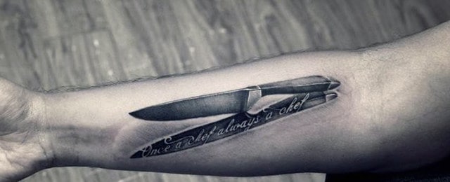 60 Chef Knife Tattoo Designs For Men – Cook Ink Ideas