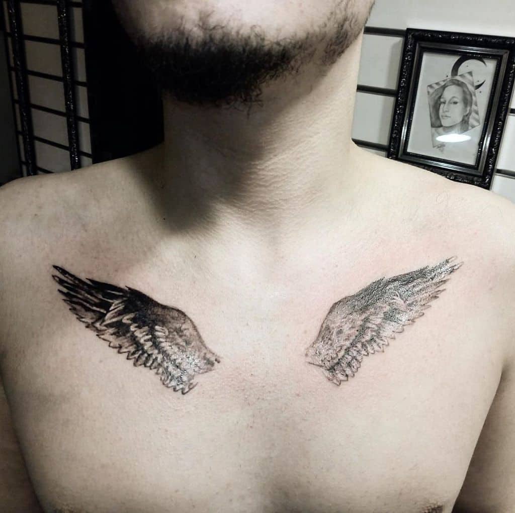 Feathered Angel Wing SemiPermanent Temporary Tattoo  TattooMyIdea