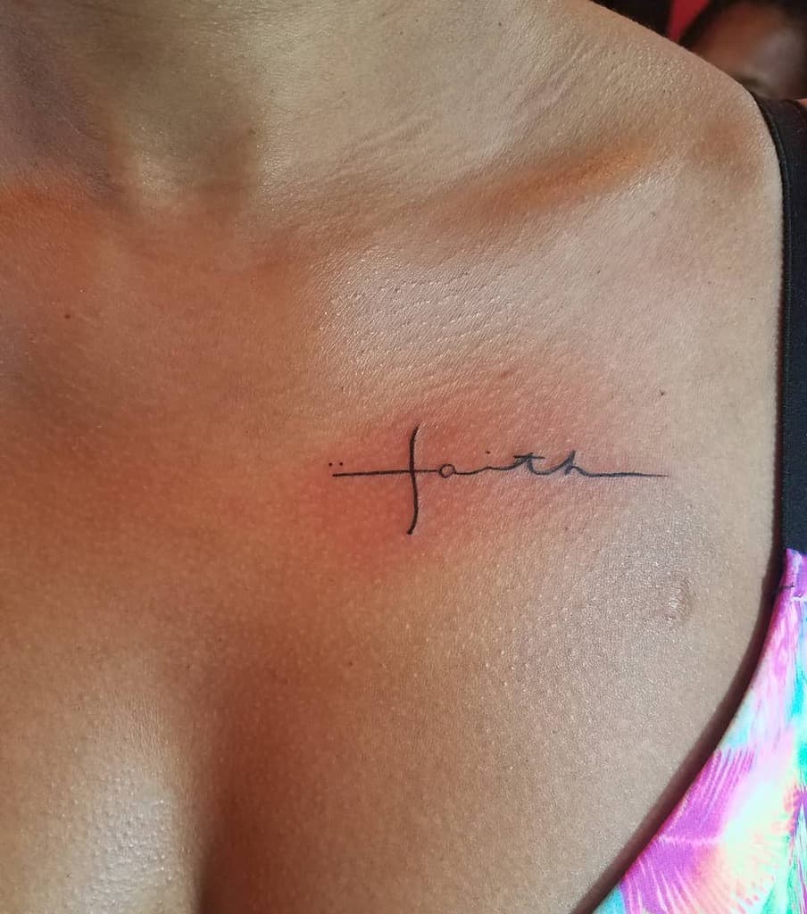 chest faith cross tattoo kmotattoos