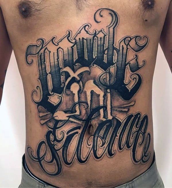 Chest Guys Tattoos With Typography Design