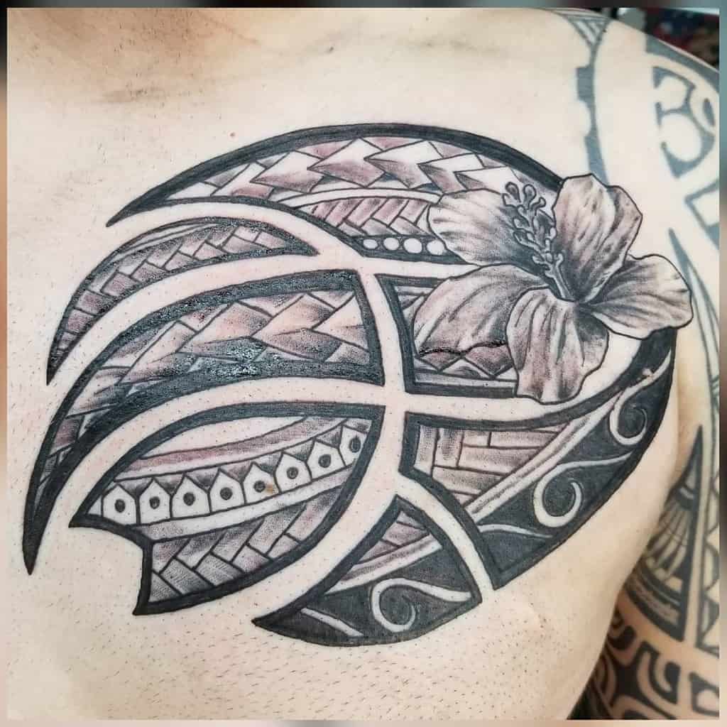 chest polynesian tribal tattoo gaspar.tattoo