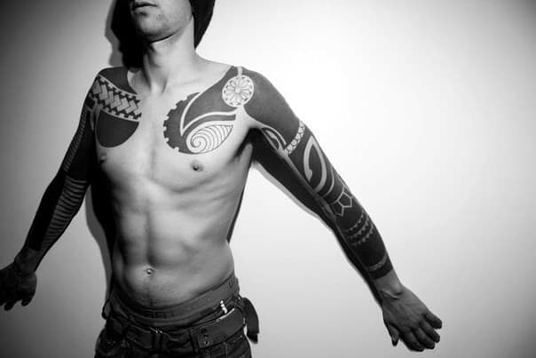 Chest Tattoos Tribal On Gentleman